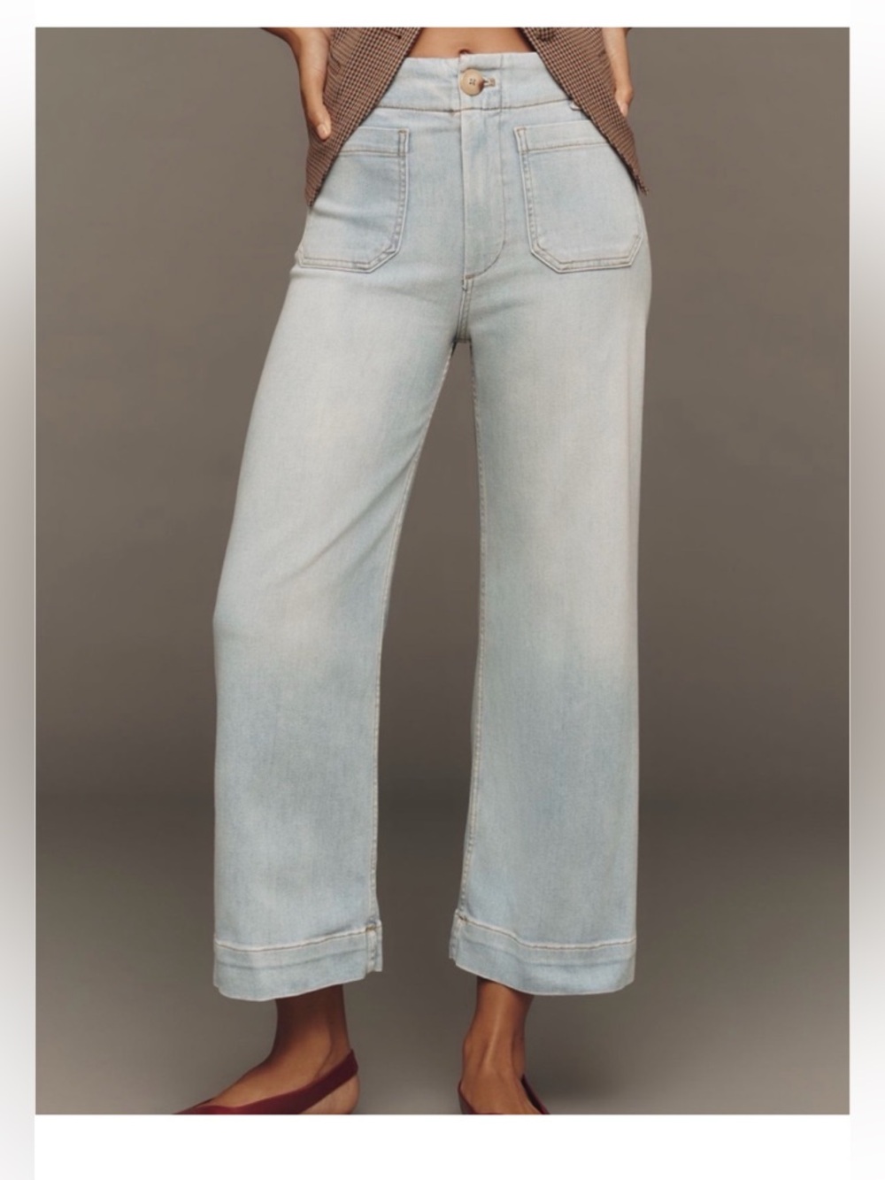 Anthropologie Maeve Light Wash Wide-Leg Colette Jeans